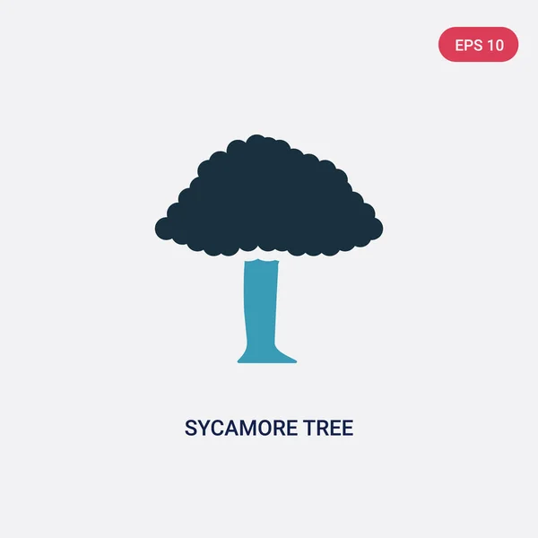Dos color sycamore árbol vector icono de concepto de la naturaleza. aislar — Archivo Imágenes Vectoriales