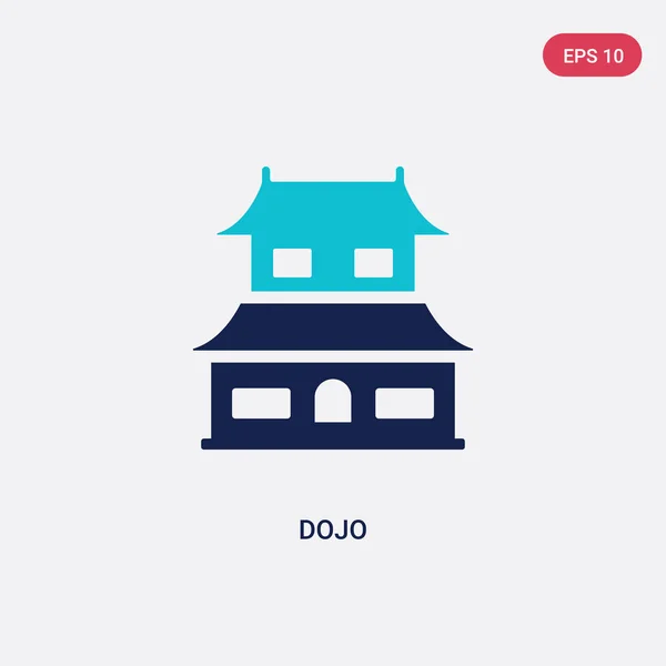 Dos color dojo vector icono de concepto asiático. doj azul aislado — Vector de stock