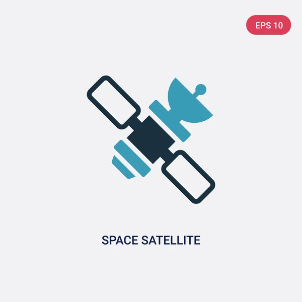 Dos espacio de color icono de vector de satélite de concepto de tecnología. i — Vector de stock