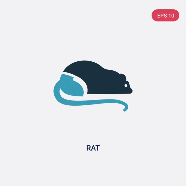 Icône vectorielle à deux rats de couleur du concept animal. isolé bleu ra — Image vectorielle