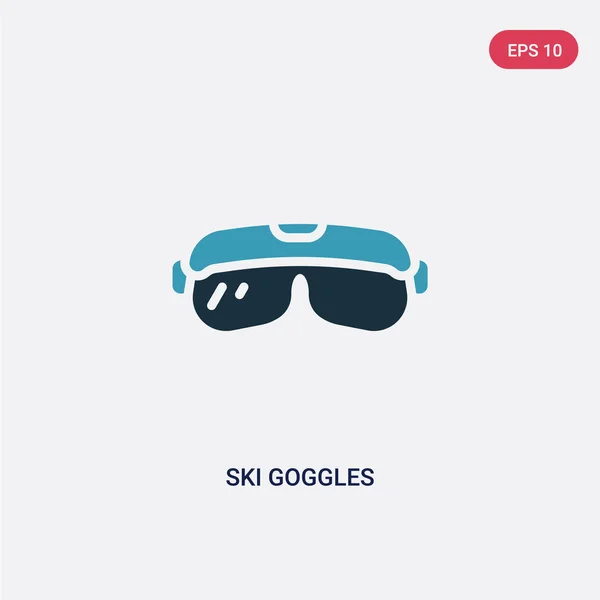 Two color ski goggles vector icon from security concept. isolate — 스톡 벡터