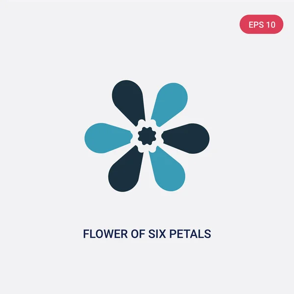 two color flower of six petals from japan vector icon from natur