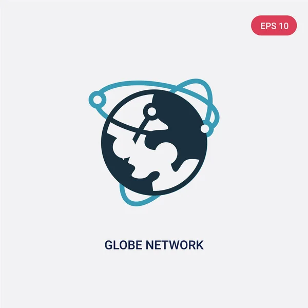 Two color globe network vector icon from web hosting concept. is — Stock Vector