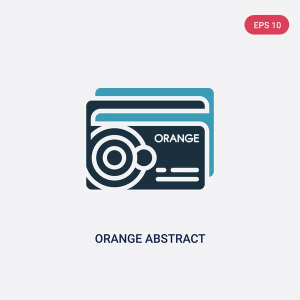 两个颜色橙色抽象名片矢量图标从其他c — 图库矢量图片