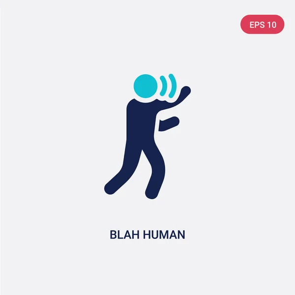 Två färg bla mänsklig vektor ikon från känslor Concept. Isolerade — Stock vektor