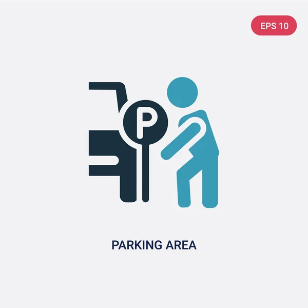 Dos icono de vector de área de estacionamiento de color del concepto de personas. aislado — Vector de stock