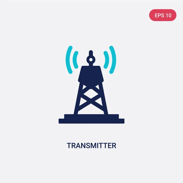 Due icone vettoriali del trasmettitore a colori dal concetto di comunicazione. è — Vettoriale Stock