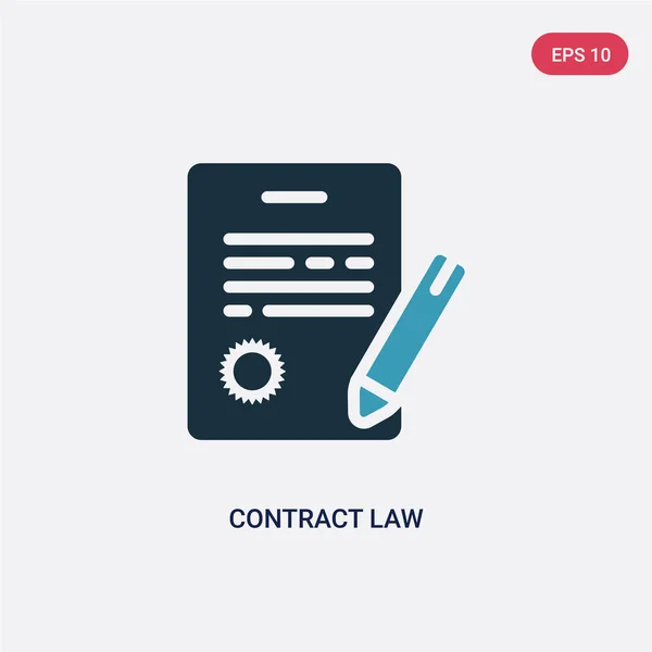 Icône vectorielle du droit des contrats à deux couleurs du concept droit et justice . — Image vectorielle
