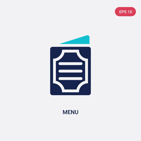 Two color menu vector icon from hotel concept. isolated blue men — Διανυσματικό Αρχείο