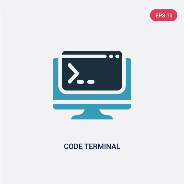 Dos código de color icono de vector terminal de concepto de programación. es — Archivo Imágenes Vectoriales
