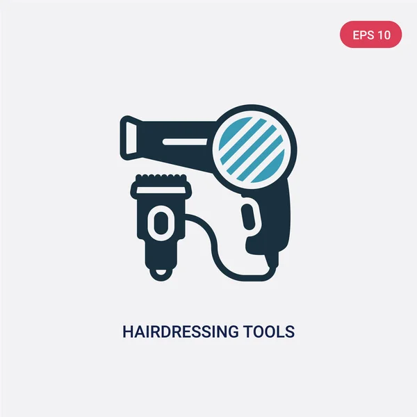 Zwei-Farben-Friseur-Tools Vektor-Symbol aus Technologie-Konzept — Stockvektor