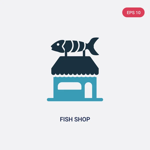 Zweifarbiges Fisch-Shop-Vektor-Symbol aus dem Konzept der Tiere. isoliert b — Stockvektor