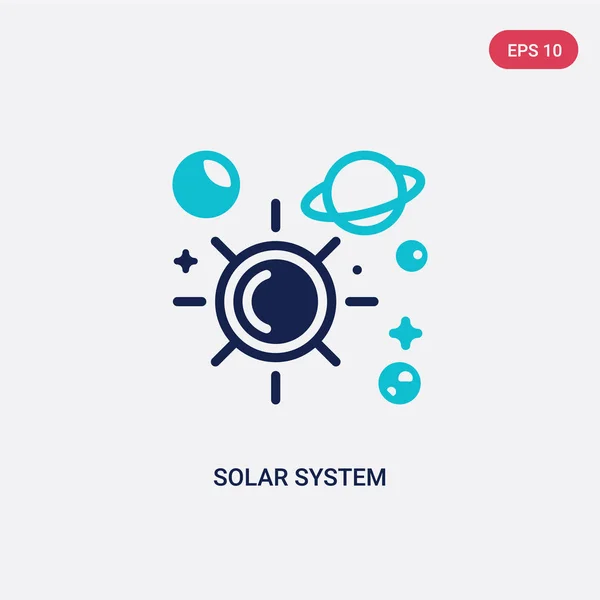 Dos colores icono del vector del sistema solar de la educación 2 concepto. ISO — Archivo Imágenes Vectoriales