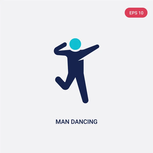 Deux couleur homme danse vecteur icône de l'homme concept. isolé — Image vectorielle