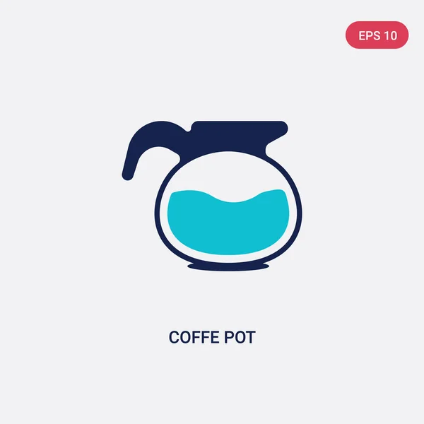 Icono de vectores de cafetera de dos colores de bistró y cono de restaurante — Vector de stock