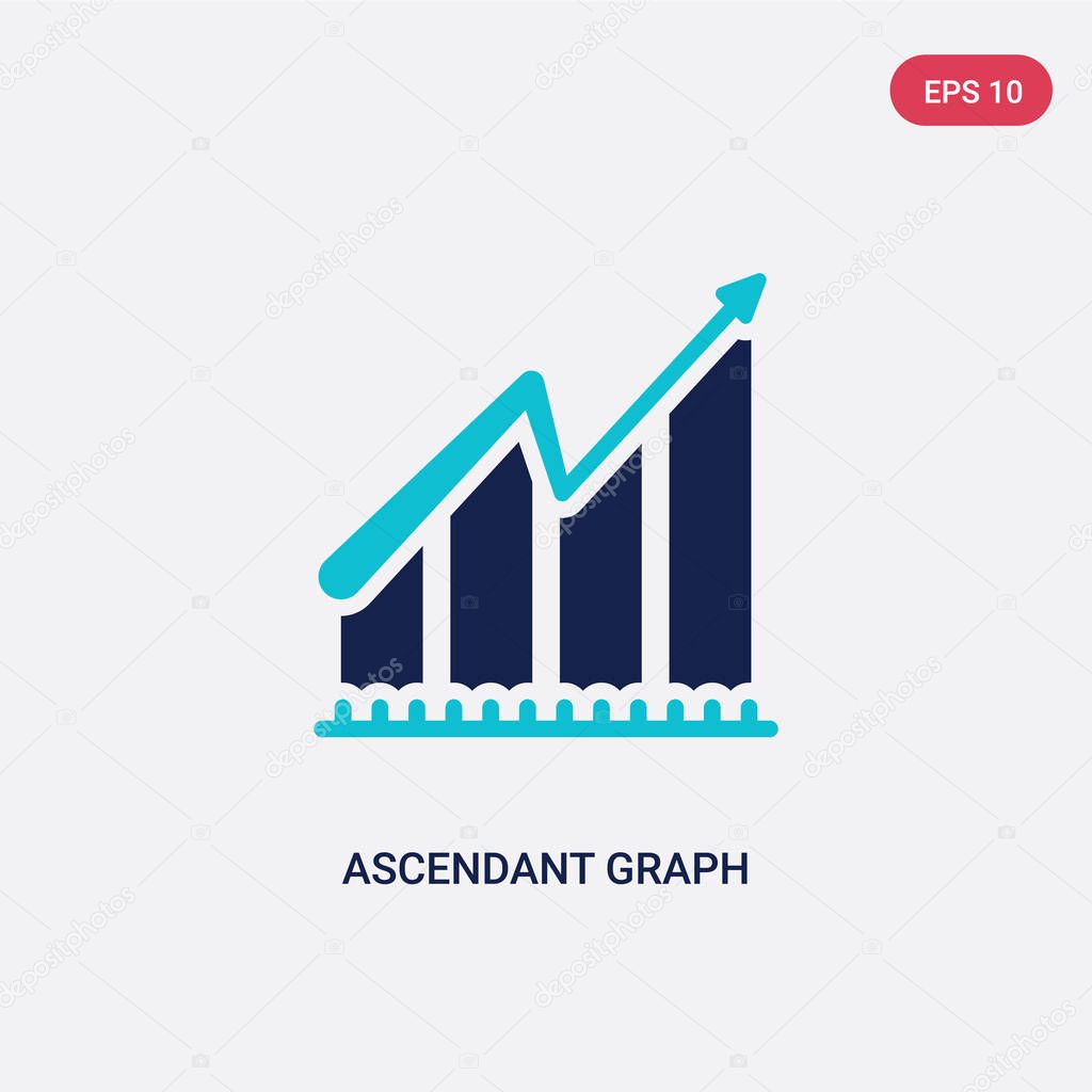 Two color ascendant graph vector icon from business concept. isolated blue ascendant graph vector sign symbol can be use for web, mobile and logo. eps 10