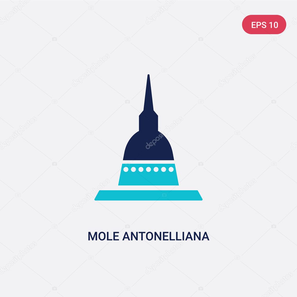 two color mole antonelliana in turin vector icon from cinema con