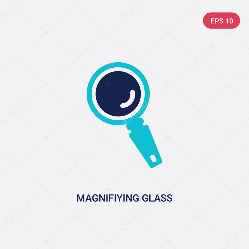 two color magnifiying glass vector icon from general concept. is