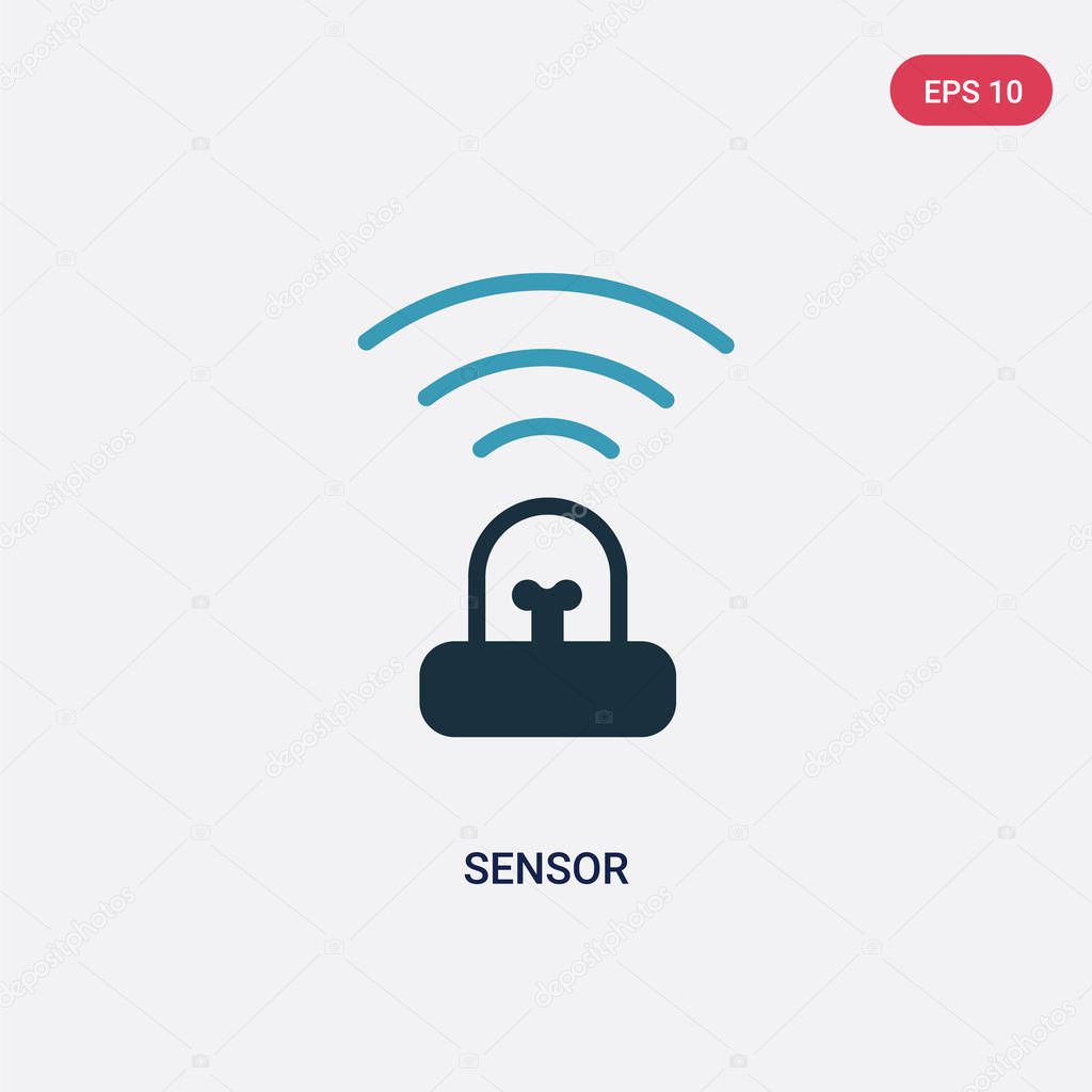 Two color sensor vector icon from smart house concept. isolated blue sensor vector sign symbol can be use for web, mobile and logo. eps 10