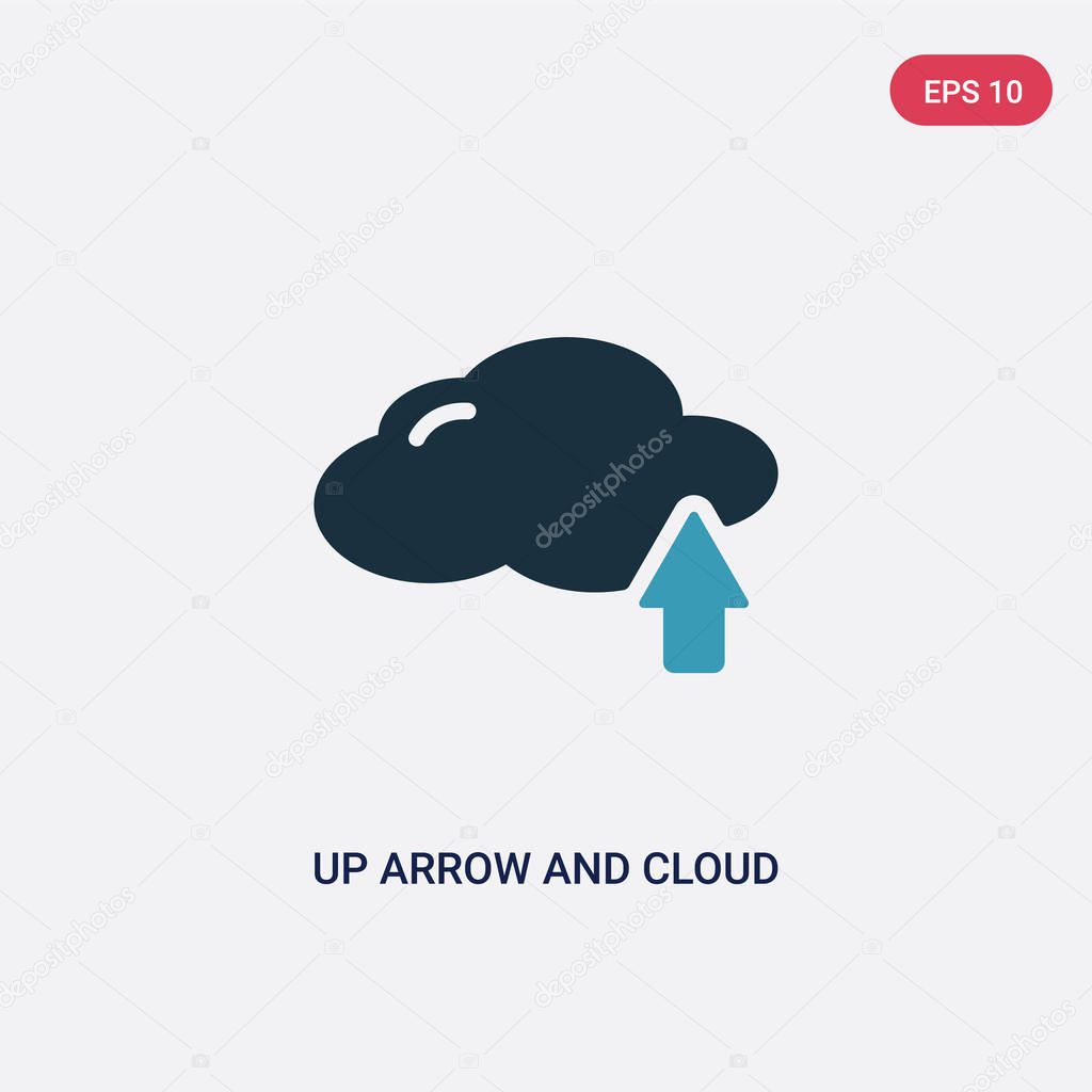 two color up arrow and cloud vector icon from tools and utensils