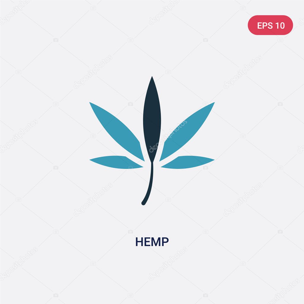 Two color hemp vector icon from nature concept. isolated blue hemp vector sign symbol can be use for web, mobile and logo. eps 10