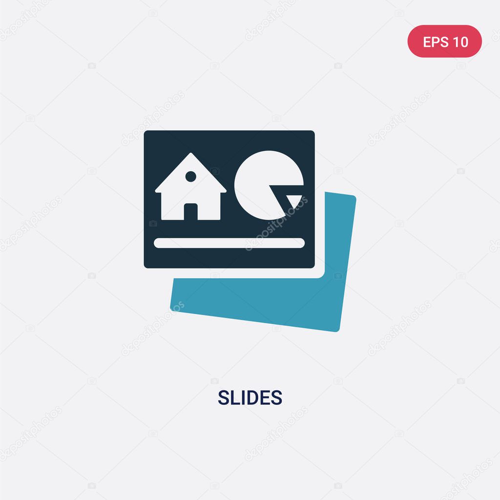 two color slides vector icon from real estate concept. isolated 