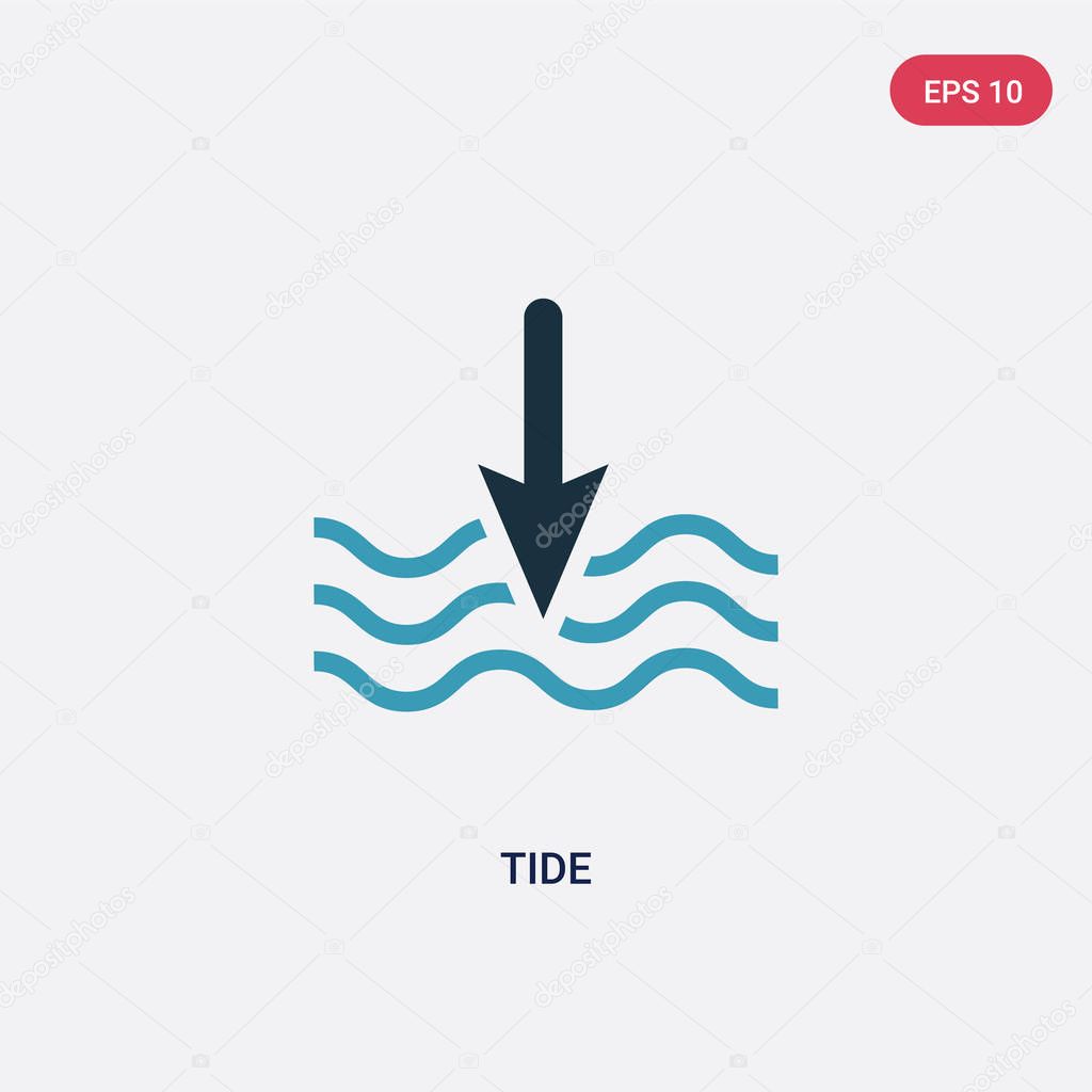 Two color tide vector icon from season concept. isolated blue tide vector sign symbol can be use for web, mobile and logo. eps 10
