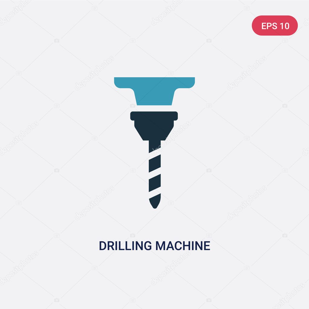 Two color drilling machine vector icon from industry concept. isolated blue drilling machine vector sign symbol can be use for web, mobile and logo. eps 10