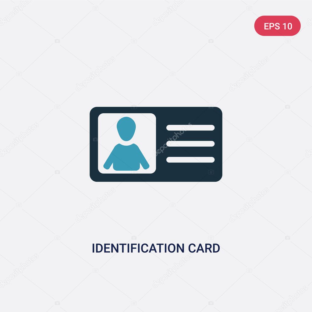 two color identification card with picture vector icon from peop