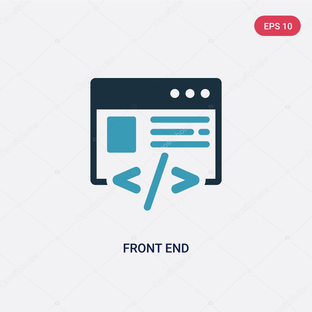 two color front end vector icon from technology concept. isolate
