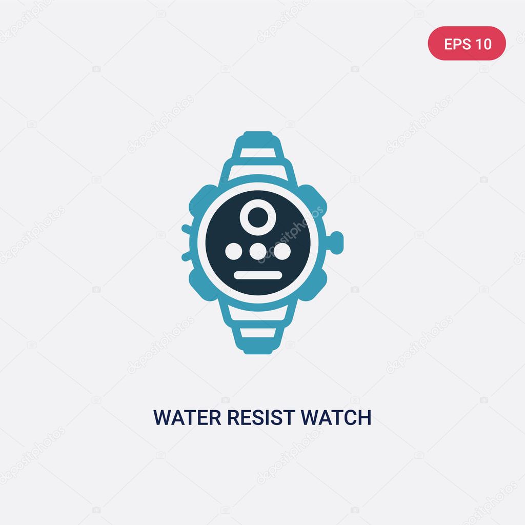 two color water resist watch vector icon from nautical concept. 