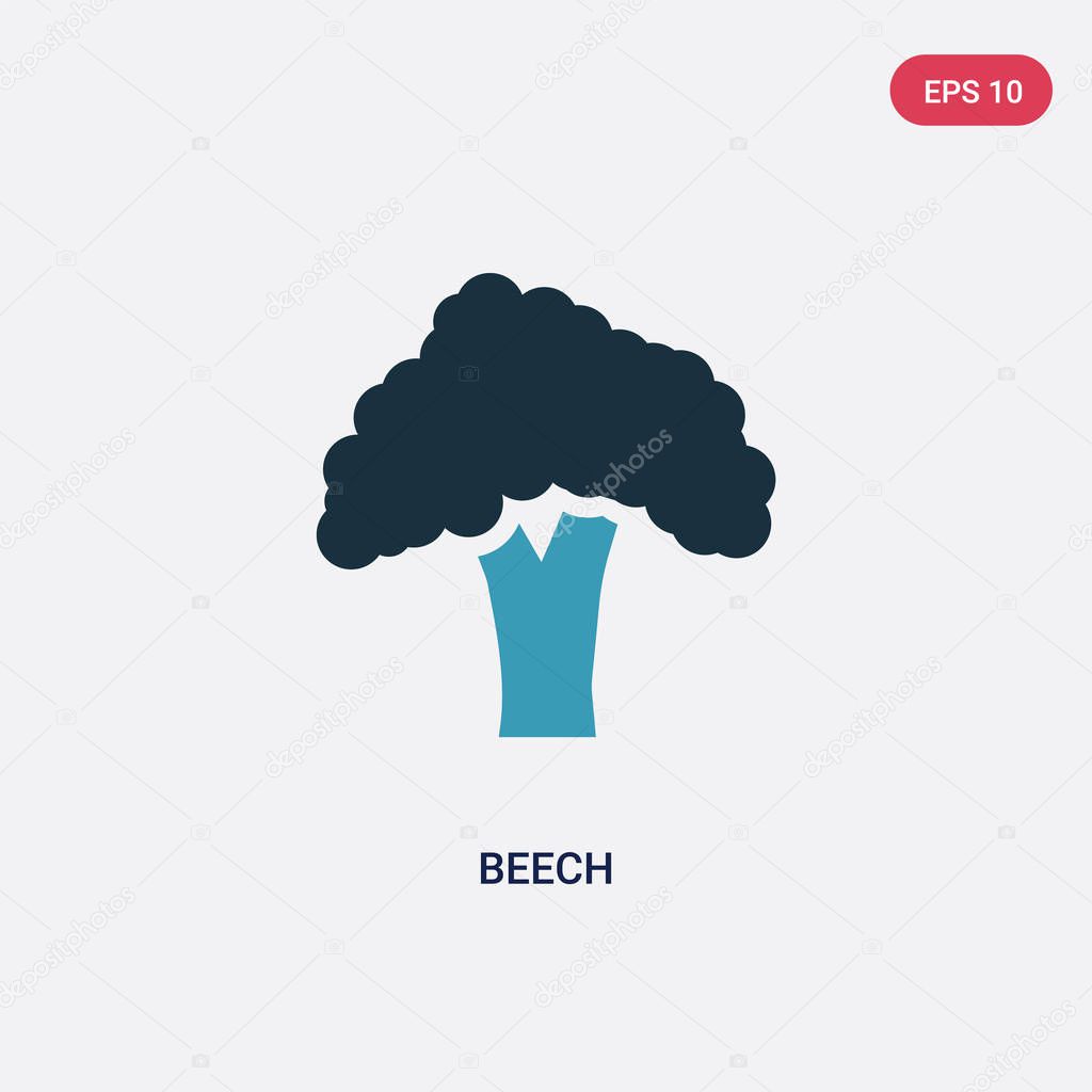 Two color beech vector icon from nature concept. isolated blue beech vector sign symbol can be use for web, mobile and logo. eps 10