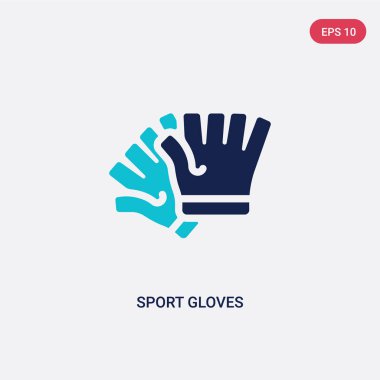 spor salonu ve fitness konsepti iki renk spor eldiven vektör simgesi.