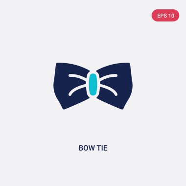 giysi kavramından iki renkli papyon vektör simgesi. izole blu