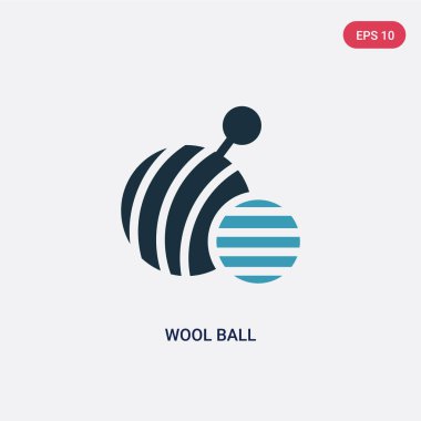 dikme kavramından iki renk yün topu vektör simgesi. izole mavi 