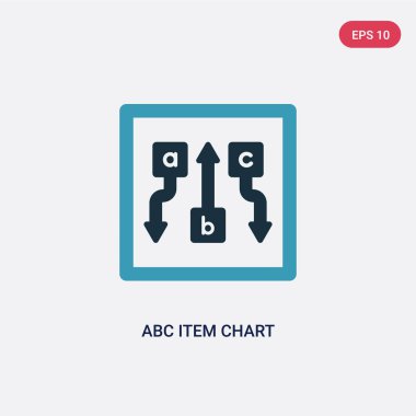 kullanıcı arabirimi kavramından iki renkli abc öğe grafiği vektör simgesi