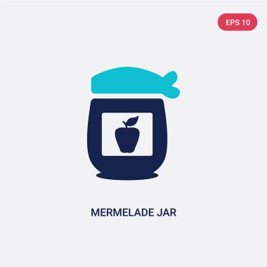 bistro ve restoran c iki renk mermelade kavanoz vektör simgesi