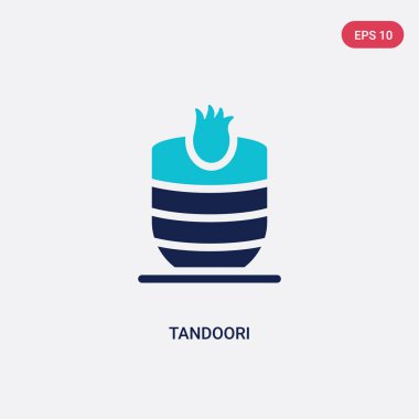 hindistan kavramından iki renkli tandır vektör simgesi. izole mavi