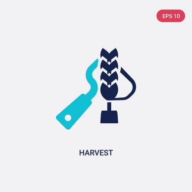 tarım ve bahçe konseptinden iki renk hasat vektör simgesi
