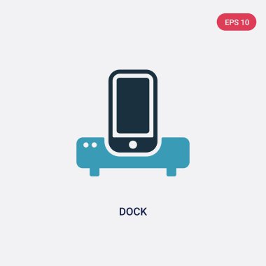 teknoloji kavramından iki renkli dock vektör simgesi. izole blu
