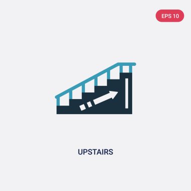 işaretler kavramından iki renk üst katta vektör simgesi. izole mavi