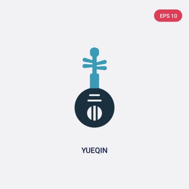 two color yueqin vector icon from music and multimedia concept.  clipart