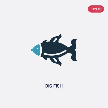 hayvanlar kavramından iki renk büyük balık vektör simgesi. izole bl