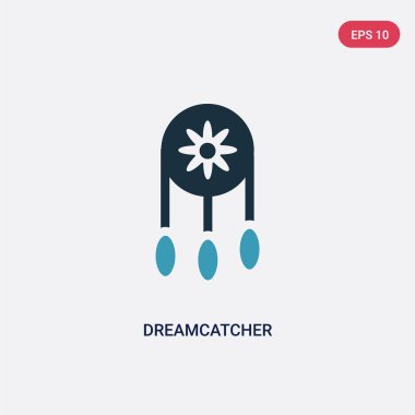 müze kavramından iki renkli dreamcatcher vektör simgesi. Izole