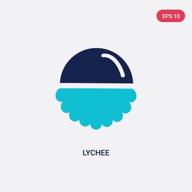 meyve kavramından iki renkli lychee vektör simgesi. izole mavi 