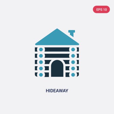 sauna kavramından iki renk hideaway vektör simgesi. izole mavi