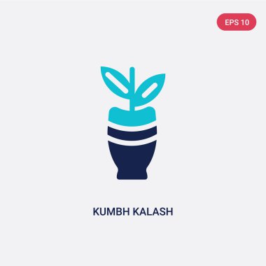 hindistan kavramından iki renk kumbh kalash vektör simgesi. Izole 