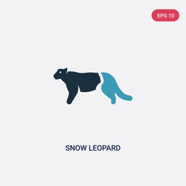 hayvanlar kavramından iki renkli kar leoparı vektör simgesi. Yalıt