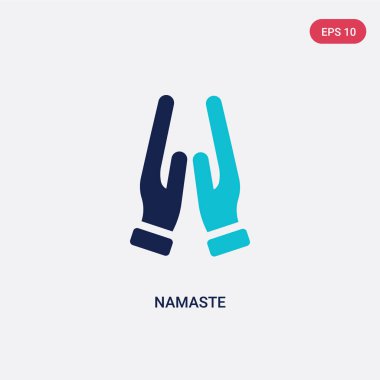 hindistan ve holi kavramından iki renkli namaste vektör simgesi. ısola