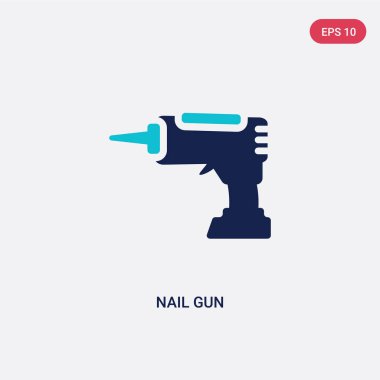 two color nail gun vector icon from construction concept. isolat clipart